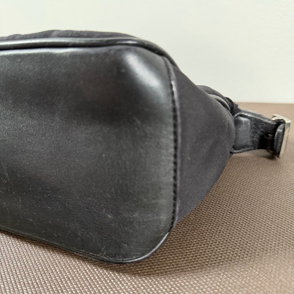 Coach Vintage Neoprene Leather Trim Small Solid Black Purse Pouchette 90s Rare - Picture 6 of 15